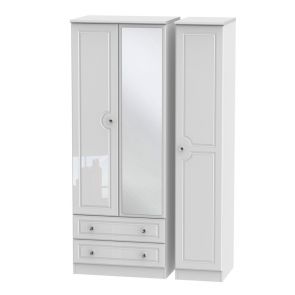 Chantilly Tall Triple 2 Drawer Mirror Robe